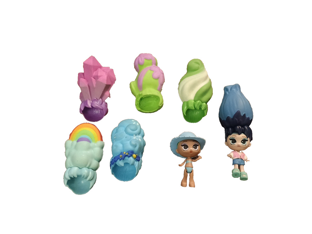 Skyrocket Blume Secret Surprise Dolls w/ Removable Squishy Foam Wigs Lot 8 FUN!